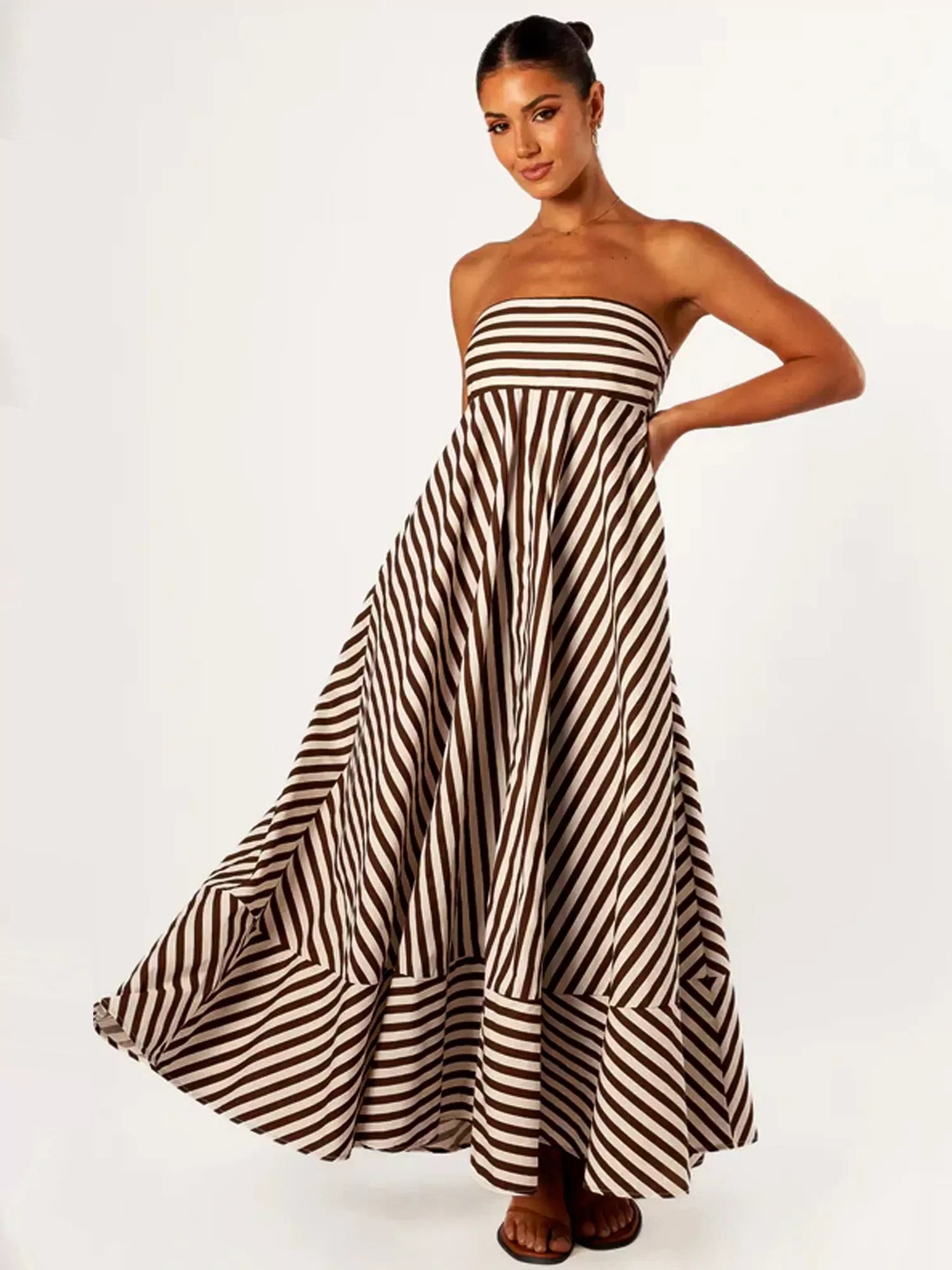 Nocturnal Charm Ruched Maxi Dress - Riviera London