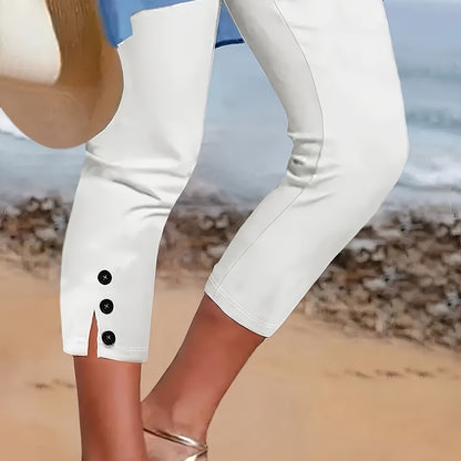 Clara Polished Stretch Capri - Riviera London