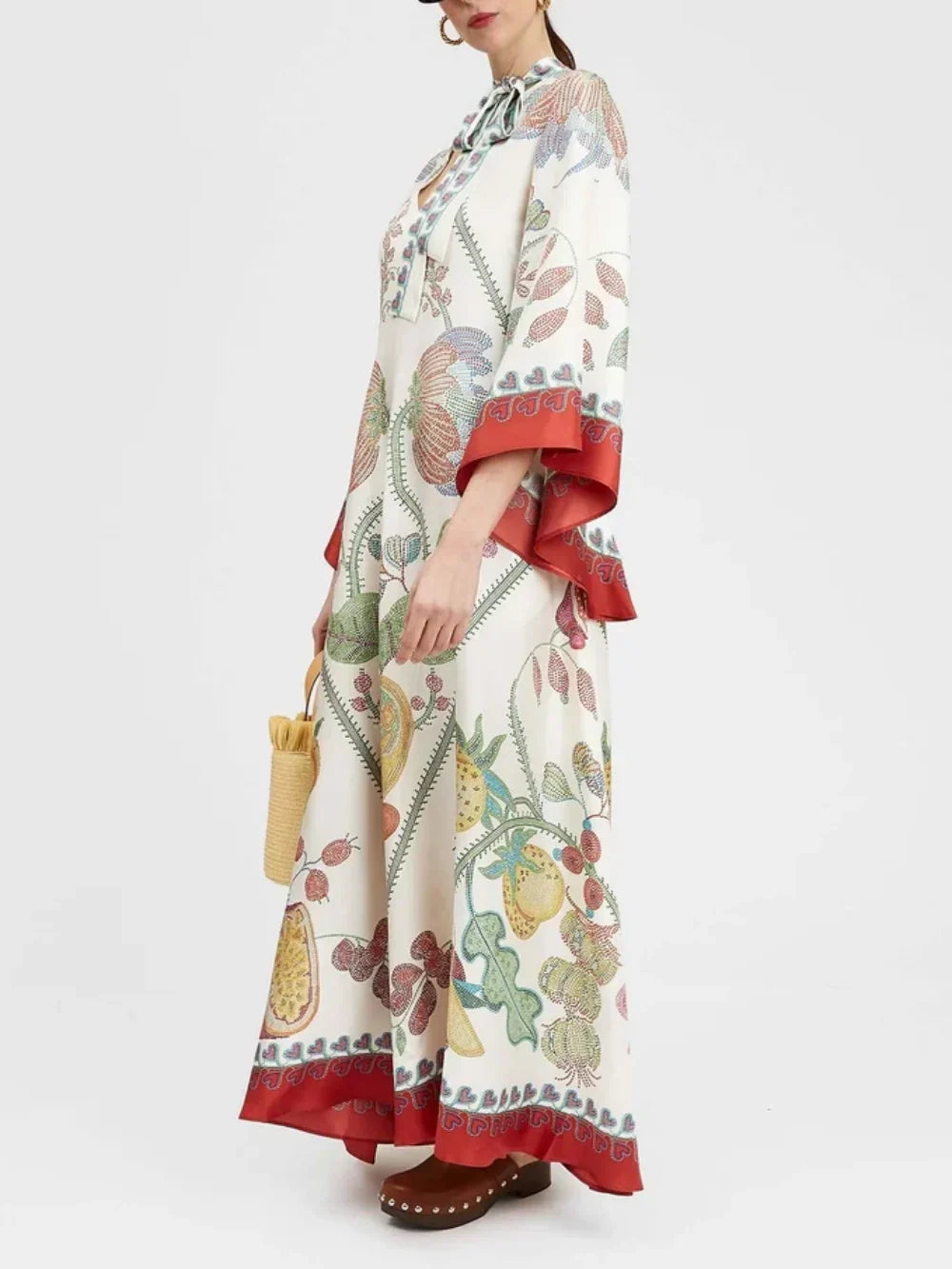 Hand-Placed Ebony Print Maxi Dress - Riviera London