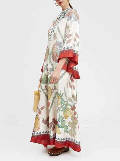 Hand-Placed Ebony Print Maxi Dress - Riviera London