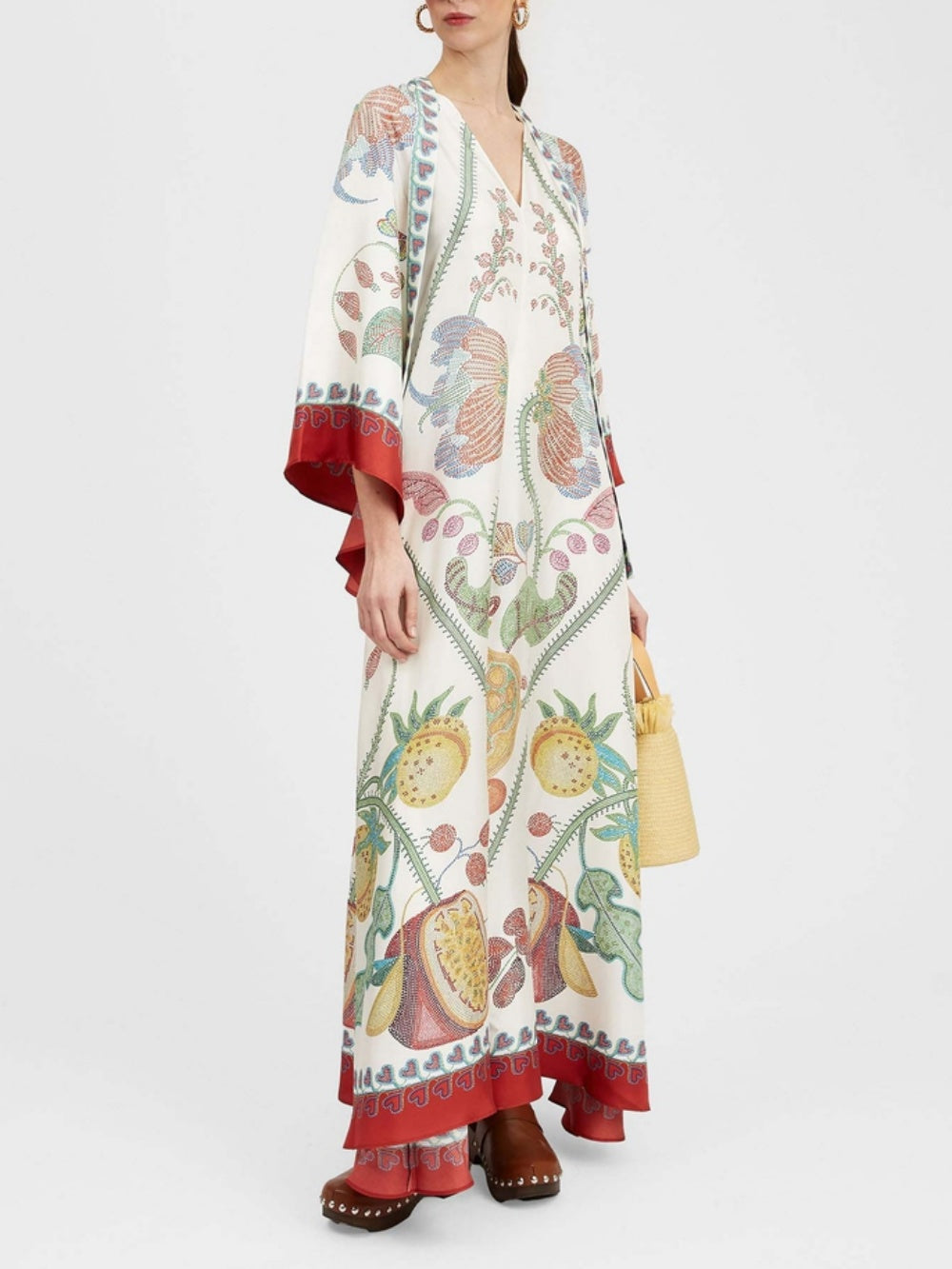 Hand-Placed Ebony Print Maxi Dress - Riviera London