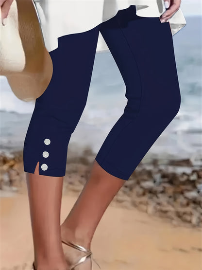 Clara Polished Stretch Capri - Riviera London