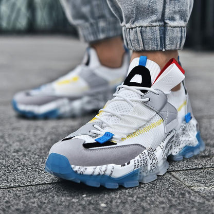 Graffiti Breathable Mesh Casual Sneakers - Riviera London