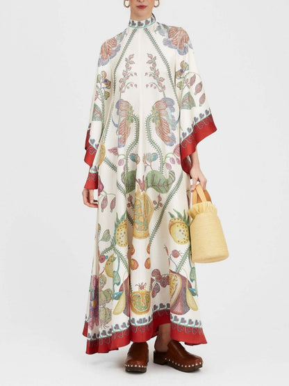 Hand-Placed Ebony Print Maxi Dress - Riviera London