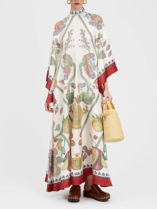 Hand-Placed Ebony Print Maxi Dress - Riviera London