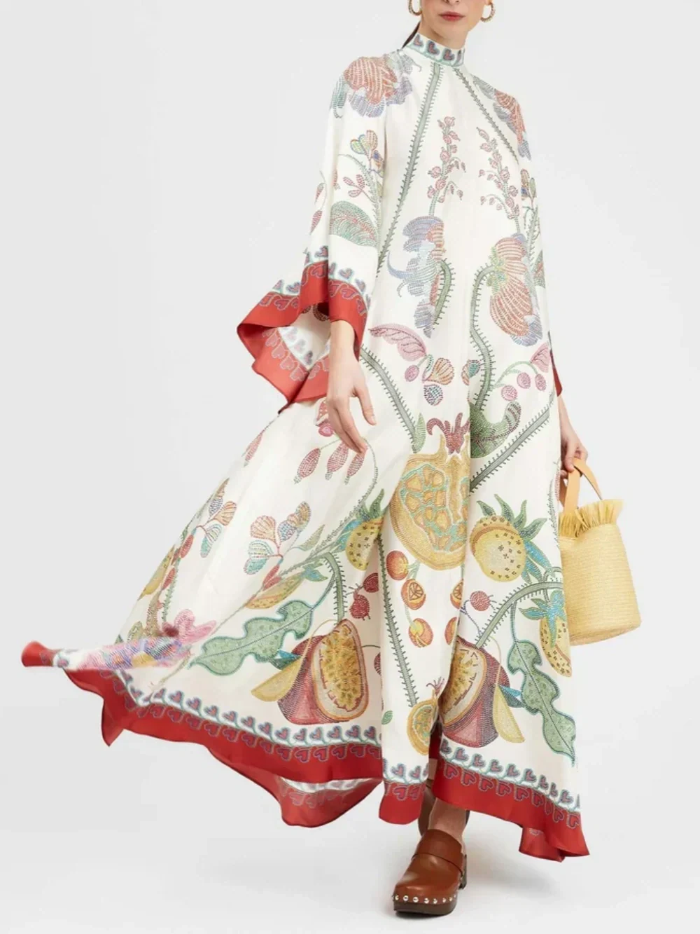Hand-Placed Ebony Print Maxi Dress - Riviera London