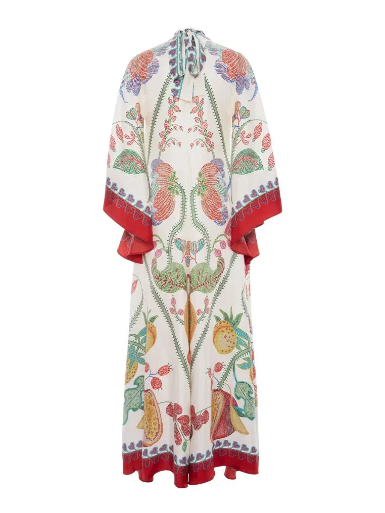 Hand-Placed Ebony Print Maxi Dress - Riviera London