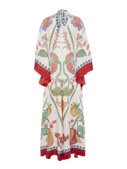 Hand-Placed Ebony Print Maxi Dress - Riviera London