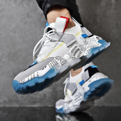 Graffiti Breathable Mesh Casual Sneakers - Riviera London
