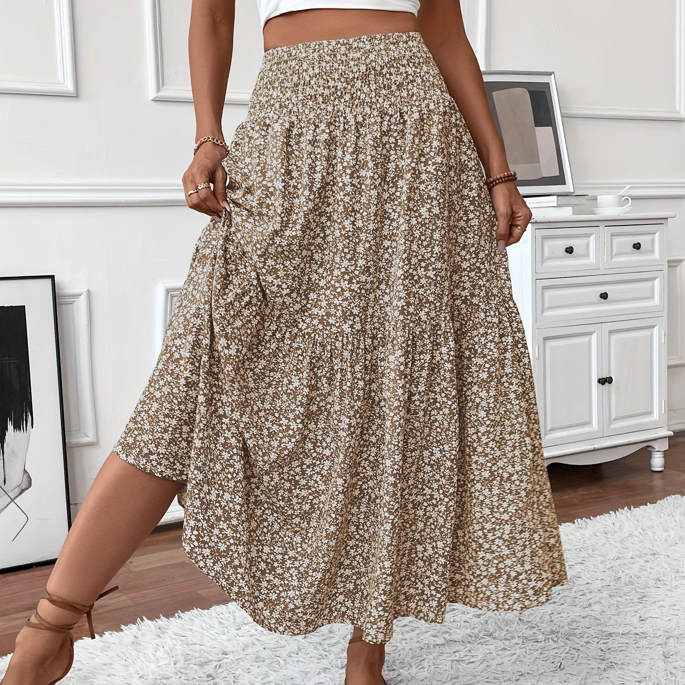 Elena Ditsy Floral Skirt - Riviera London