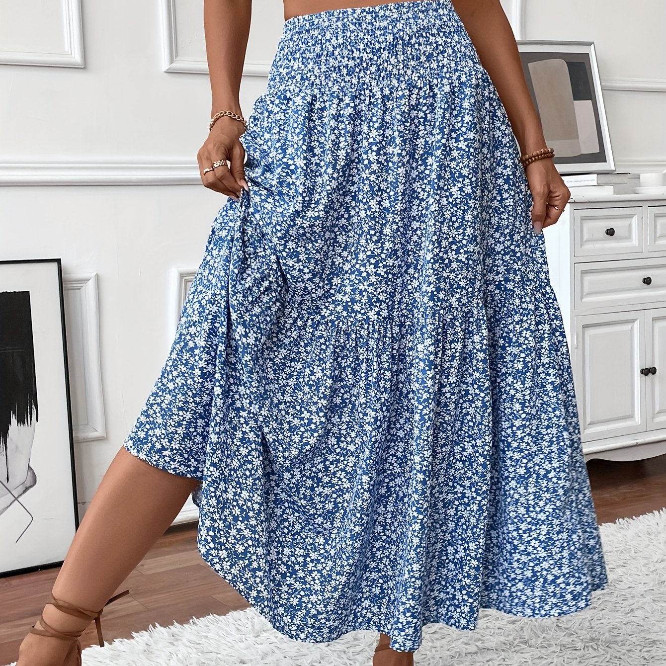 Elena Ditsy Floral Skirt - Riviera London