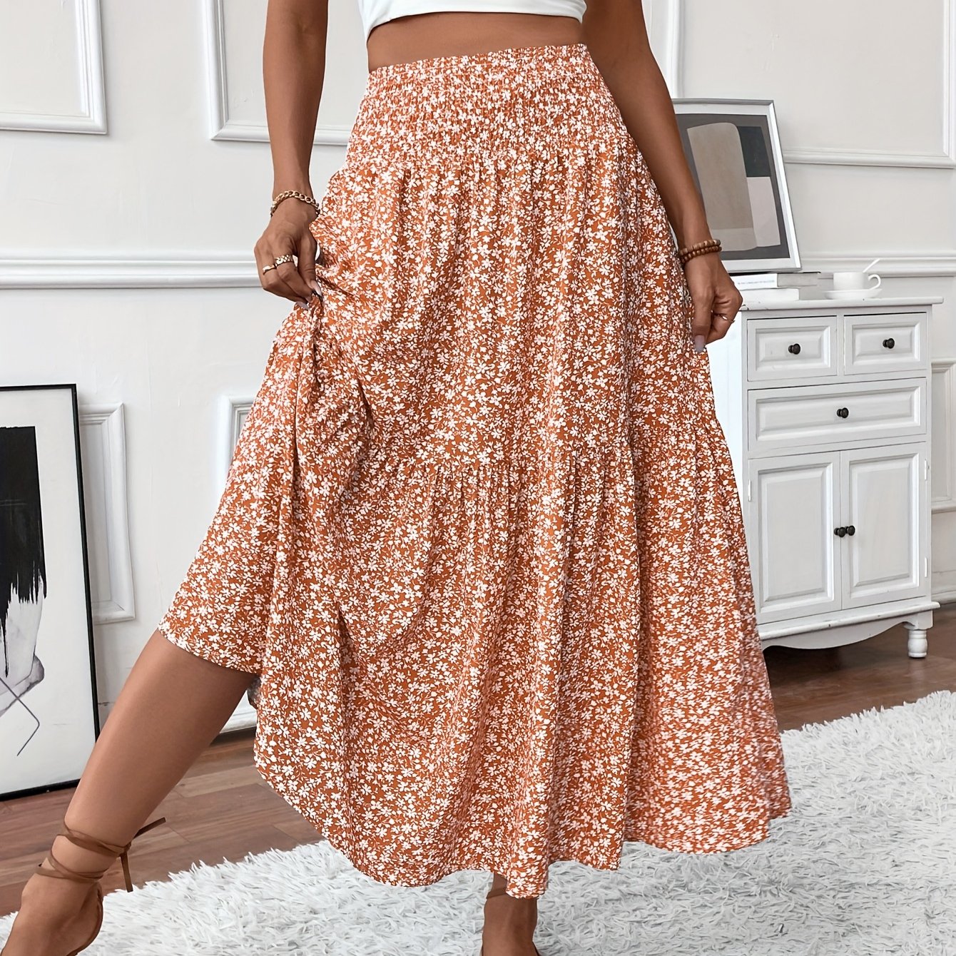 Elena Ditsy Floral Skirt - Riviera London