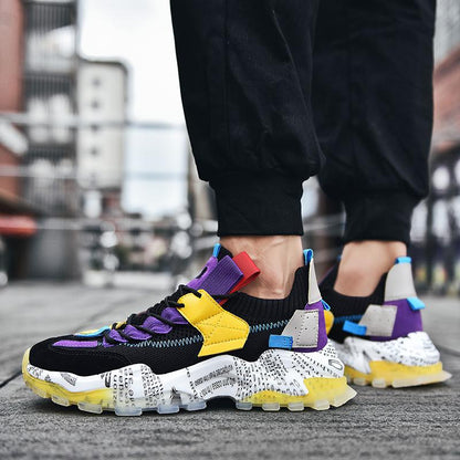 Graffiti Breathable Mesh Casual Sneakers - Riviera London