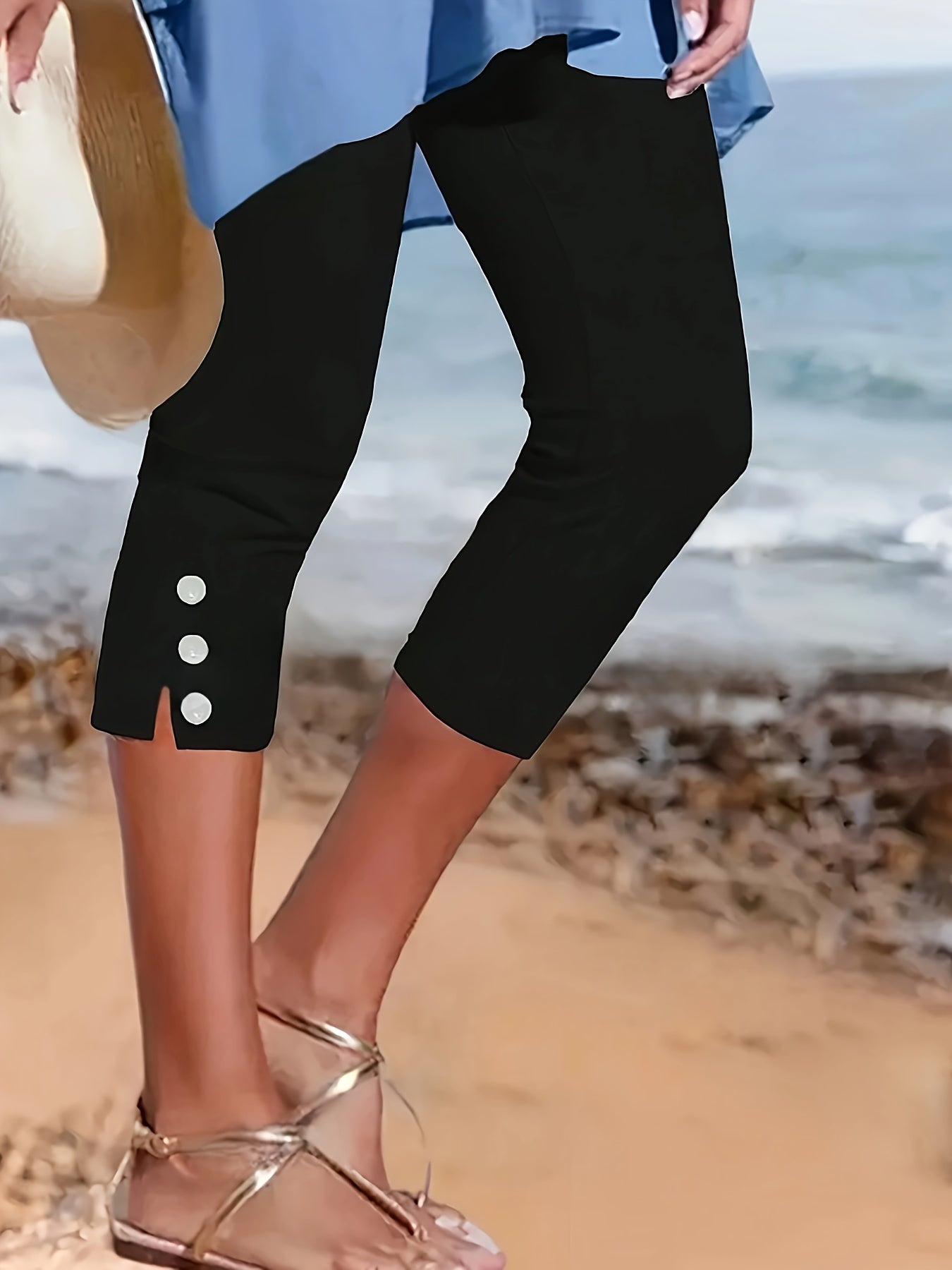 Clara Polished Stretch Capri - Riviera London