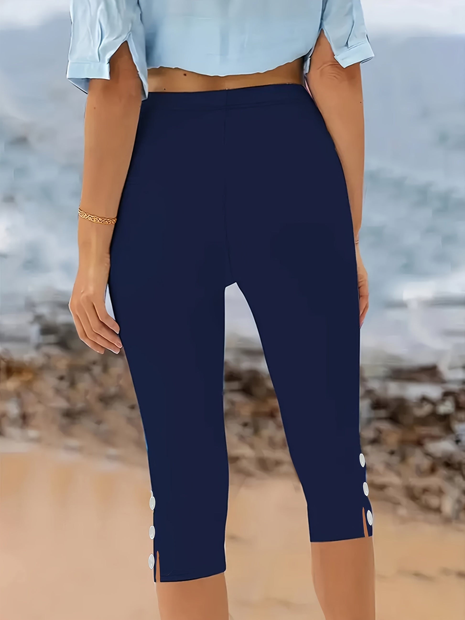 Clara Polished Stretch Capri - Riviera London