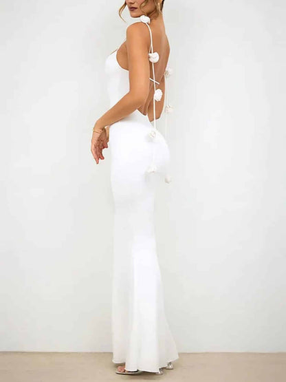 Decor Cami Backless Fitted Maxi Dresses - Riviera London
