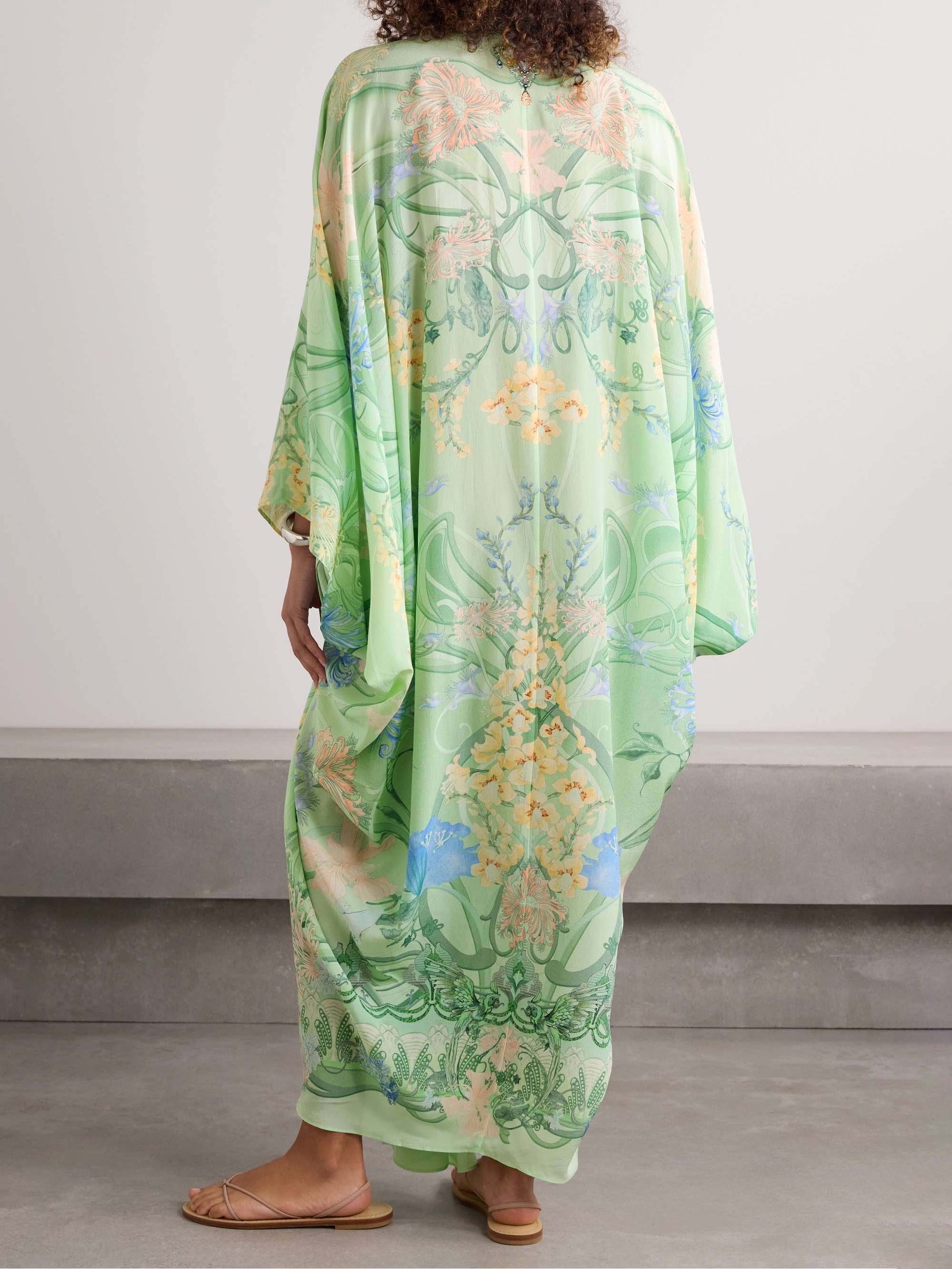 Unique Floral Print V Neck Oversized Midi Dress - Riviera London