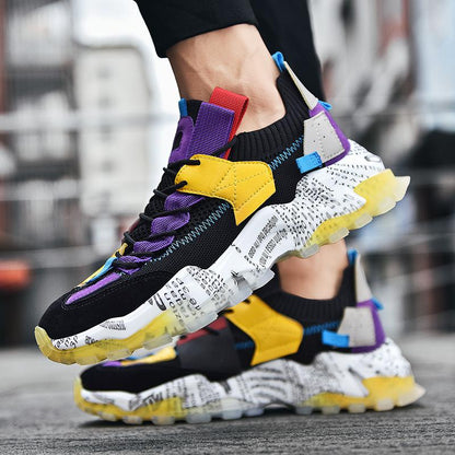 Graffiti Breathable Mesh Casual Sneakers - Riviera London