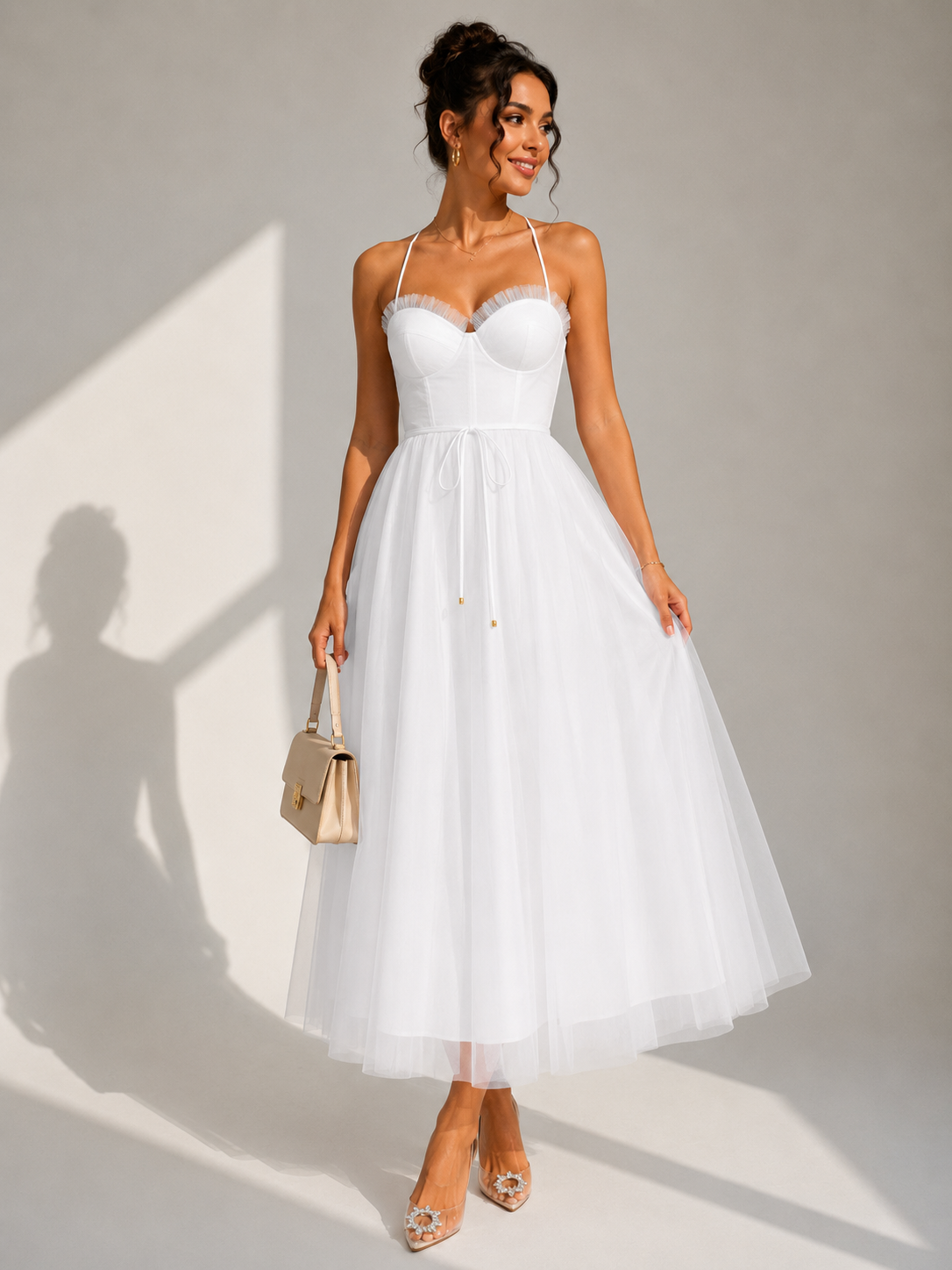 Aveline Tulle Midi Dress