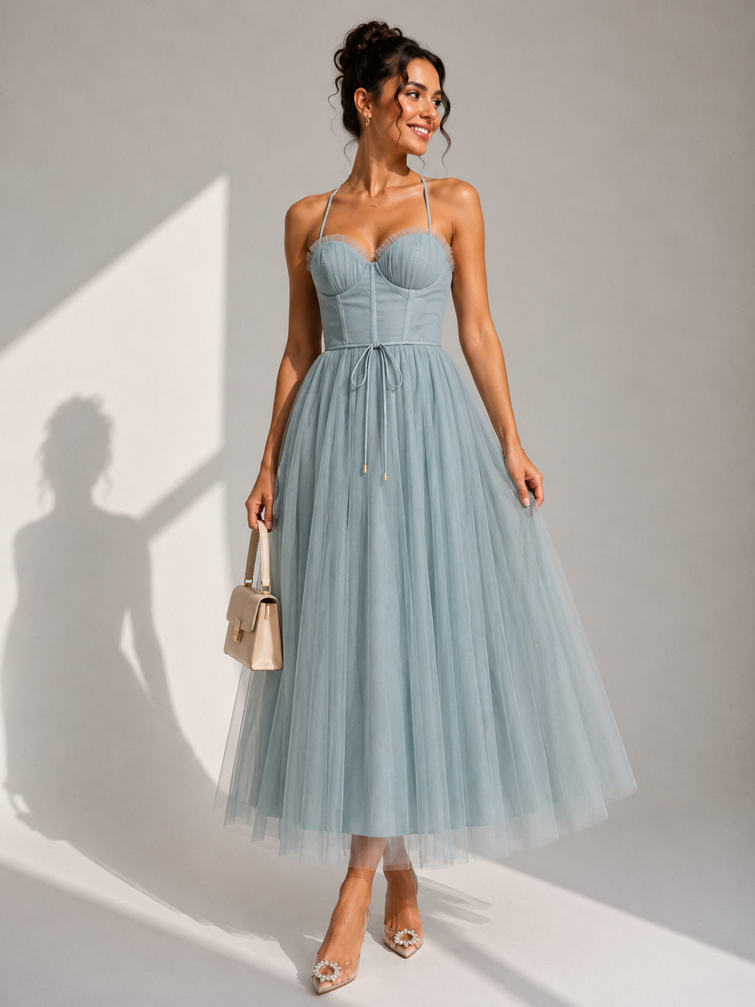 Aveline Tulle Midi Dress