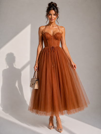 Aveline Tulle Midi Dress
