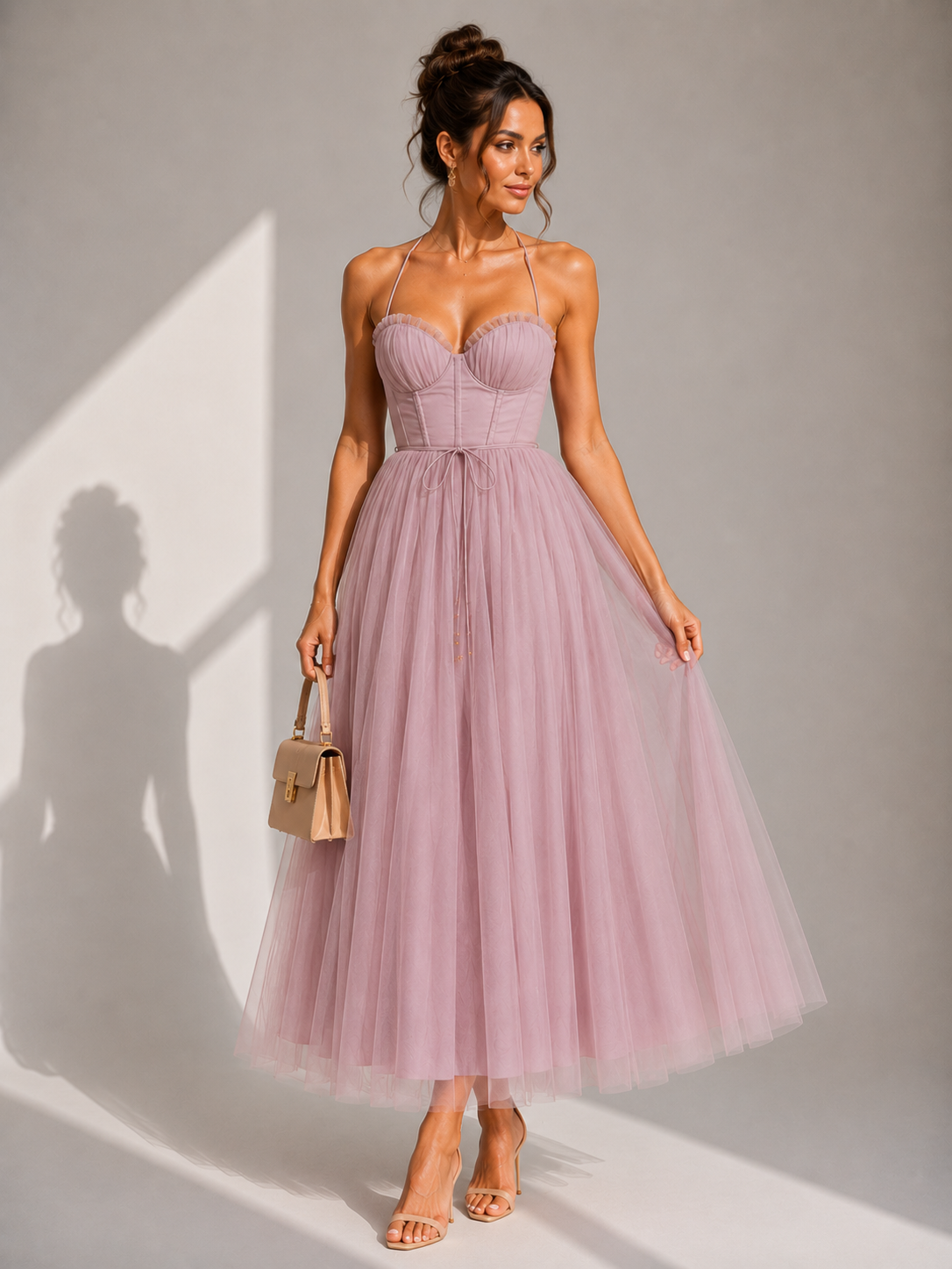 Aveline Tulle Midi Dress