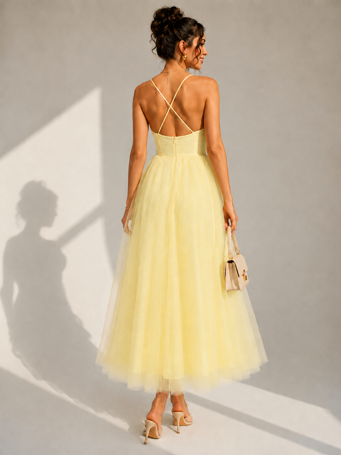 Aveline Tulle Midi Dress