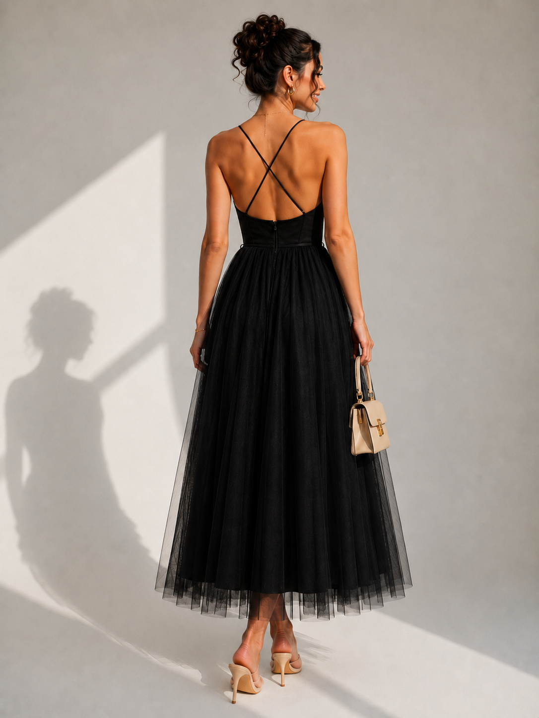 Aveline Tulle Midi Dress