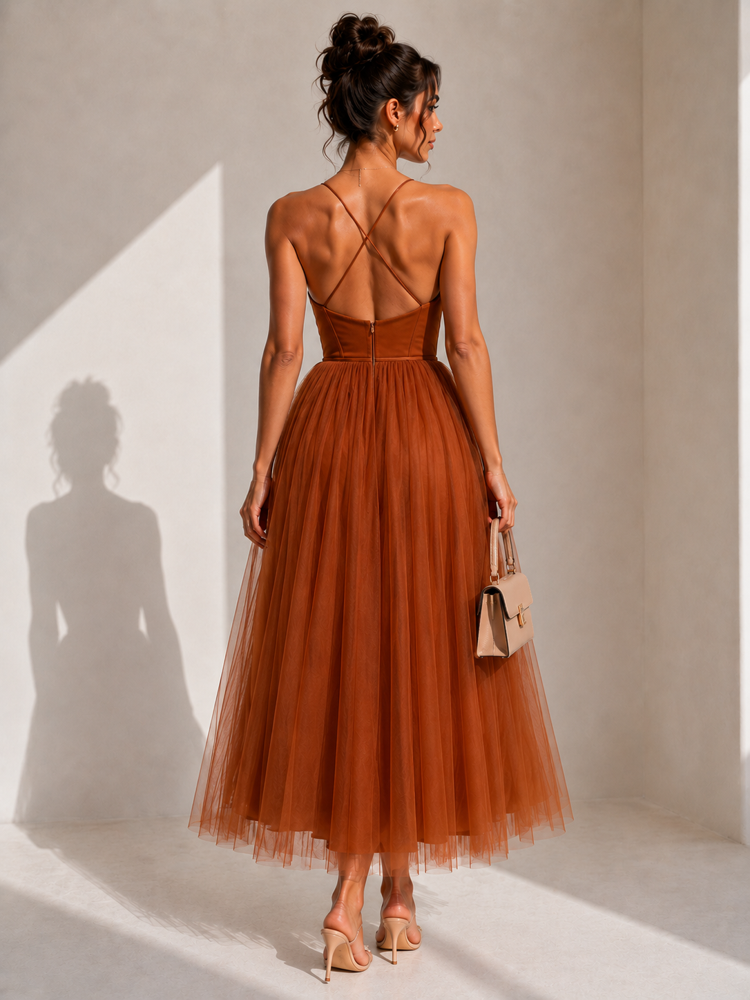 Aveline Tulle Midi Dress