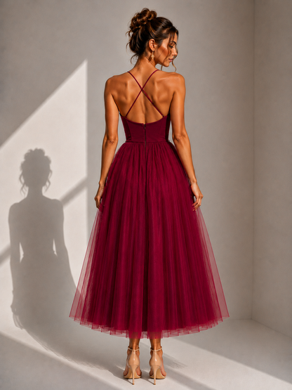 Aveline Tulle Midi Dress