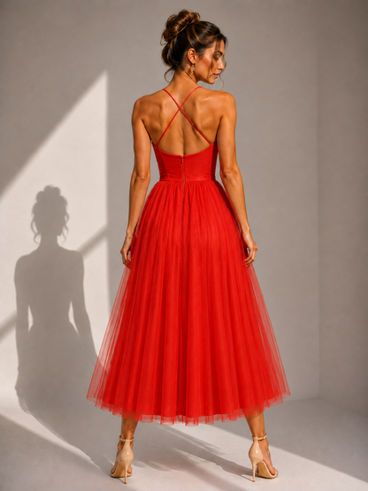 Aveline Tulle Midi Dress