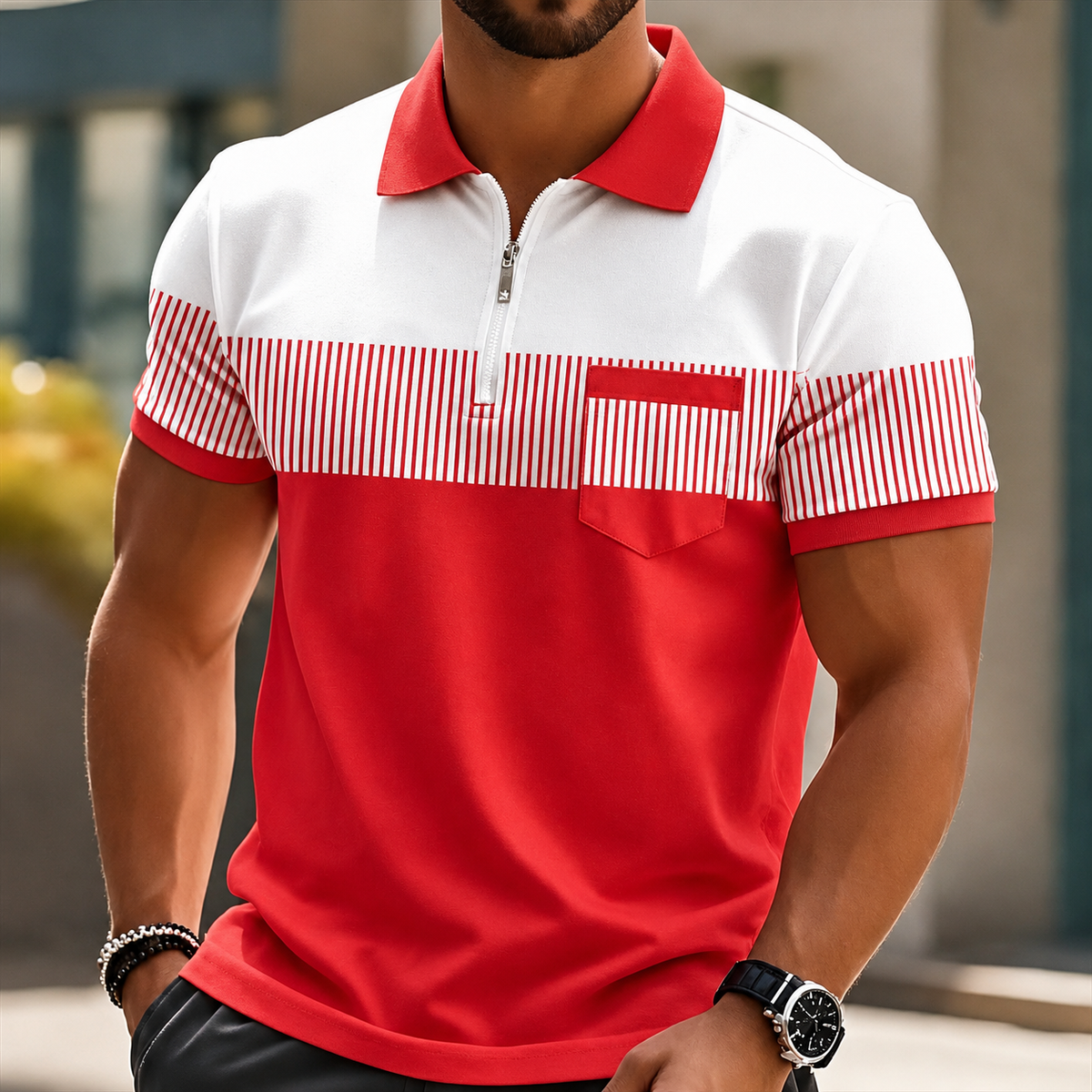 Riviera Elegant Zip Polo