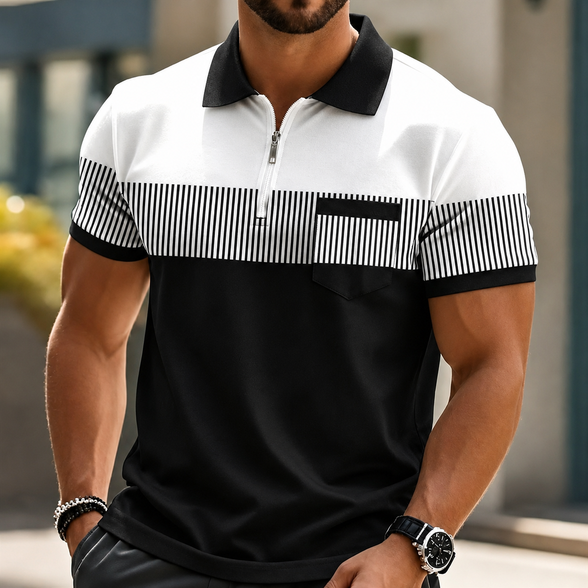Riviera Elegant Zip Polo