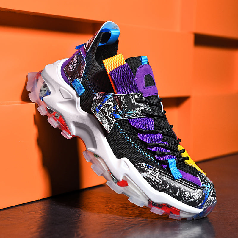 Graffiti Breathable Mesh Casual Sneakers - Riviera London