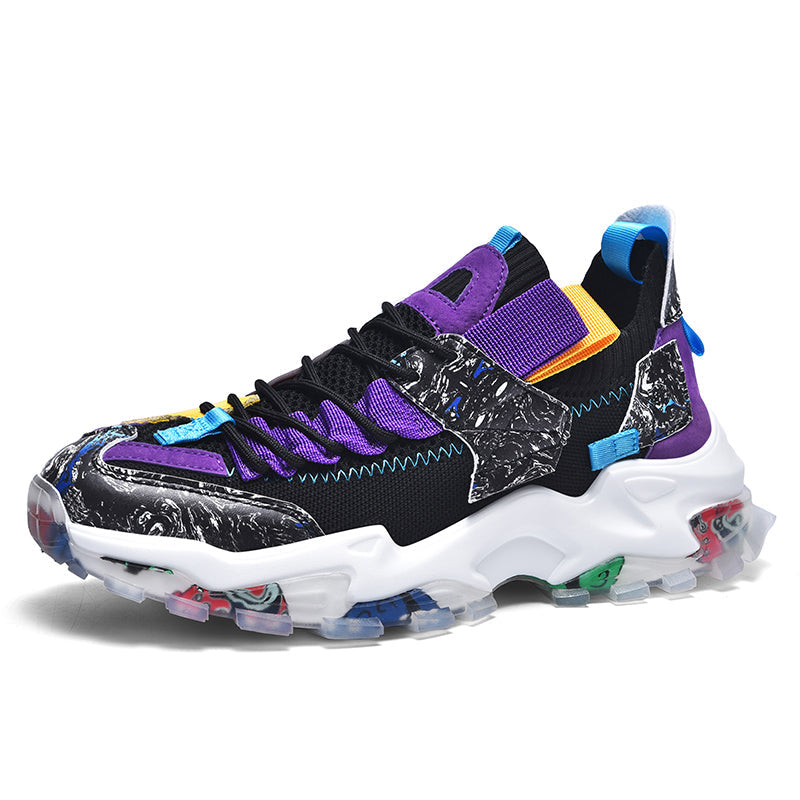Graffiti Breathable Mesh Casual Sneakers - Riviera London