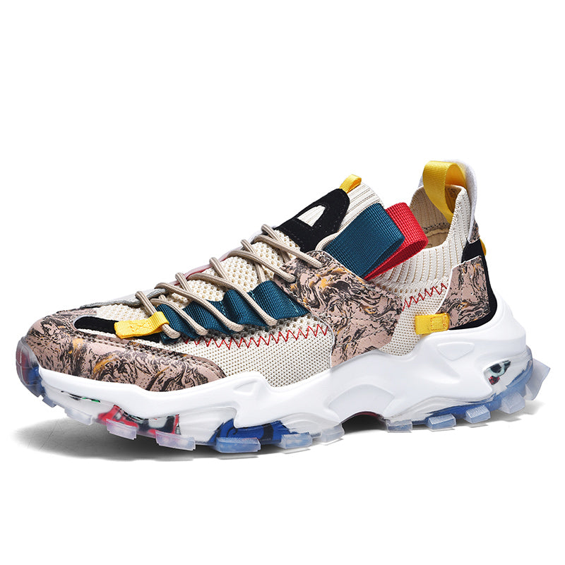 Graffiti Breathable Mesh Casual Sneakers - Riviera London