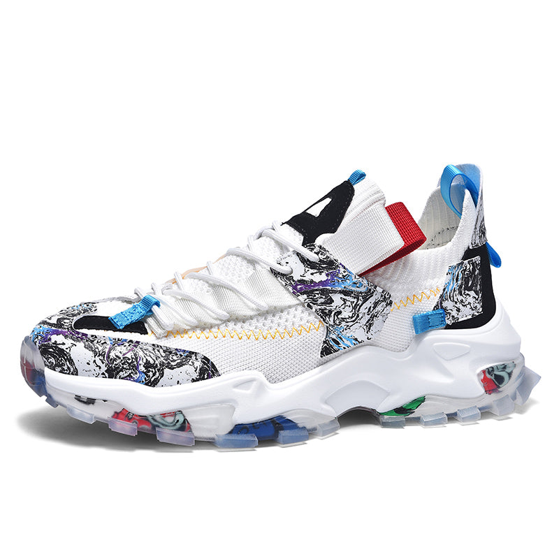 Graffiti Breathable Mesh Casual Sneakers - Riviera London