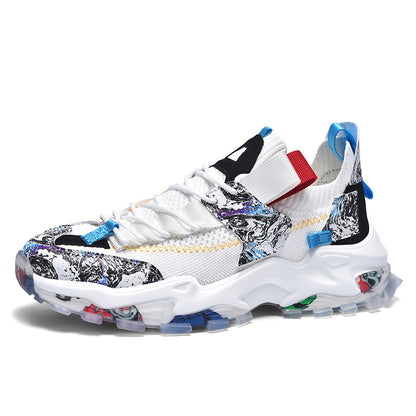 Graffiti Breathable Mesh Casual Sneakers - Riviera London