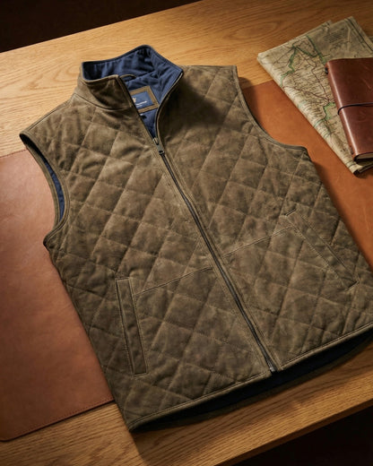 Giorgio Suede Quilted Vest