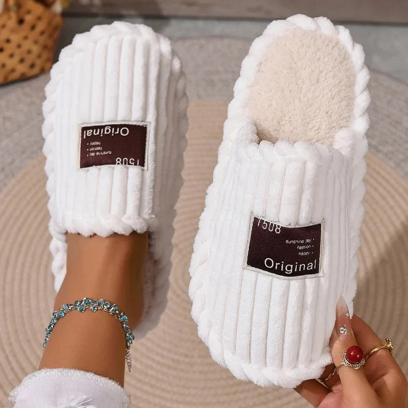 Haven Corduroy Slippers in White