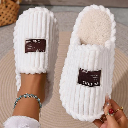 Haven Corduroy Slippers in White