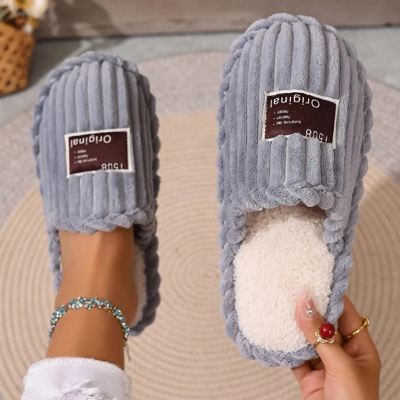 Haven Corduroy Slippers in Grey