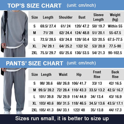 Men’s Loose Fashionable Long Sleeve 2-piece Set（50% OFF） - Riviera London