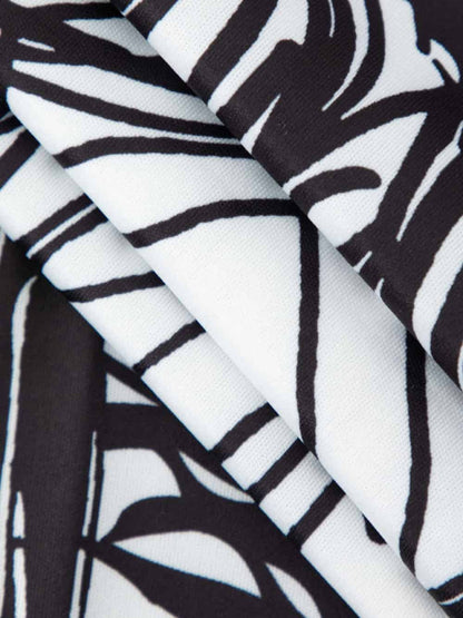 Abstract Line Print Short Sleeve Mini Dress - Riviera London