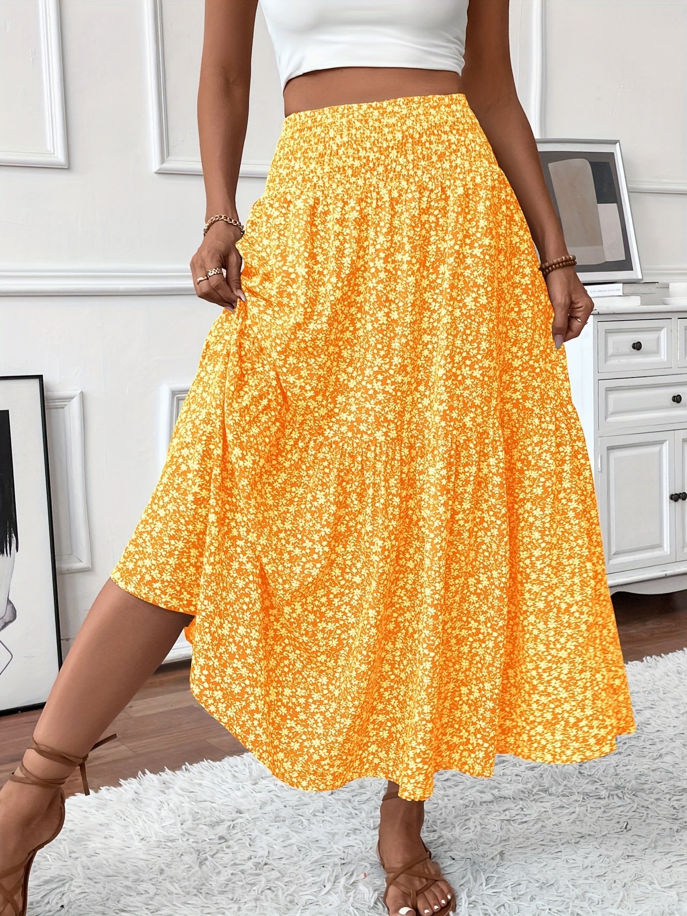 Elena Ditsy Floral Skirt - Riviera London