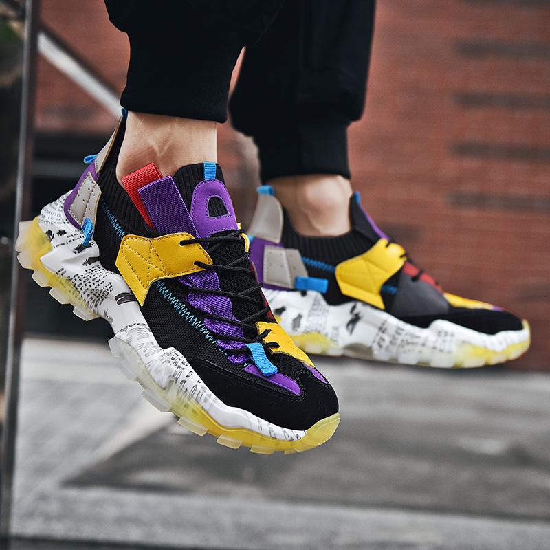 Graffiti Breathable Mesh Casual Sneakers - Riviera London