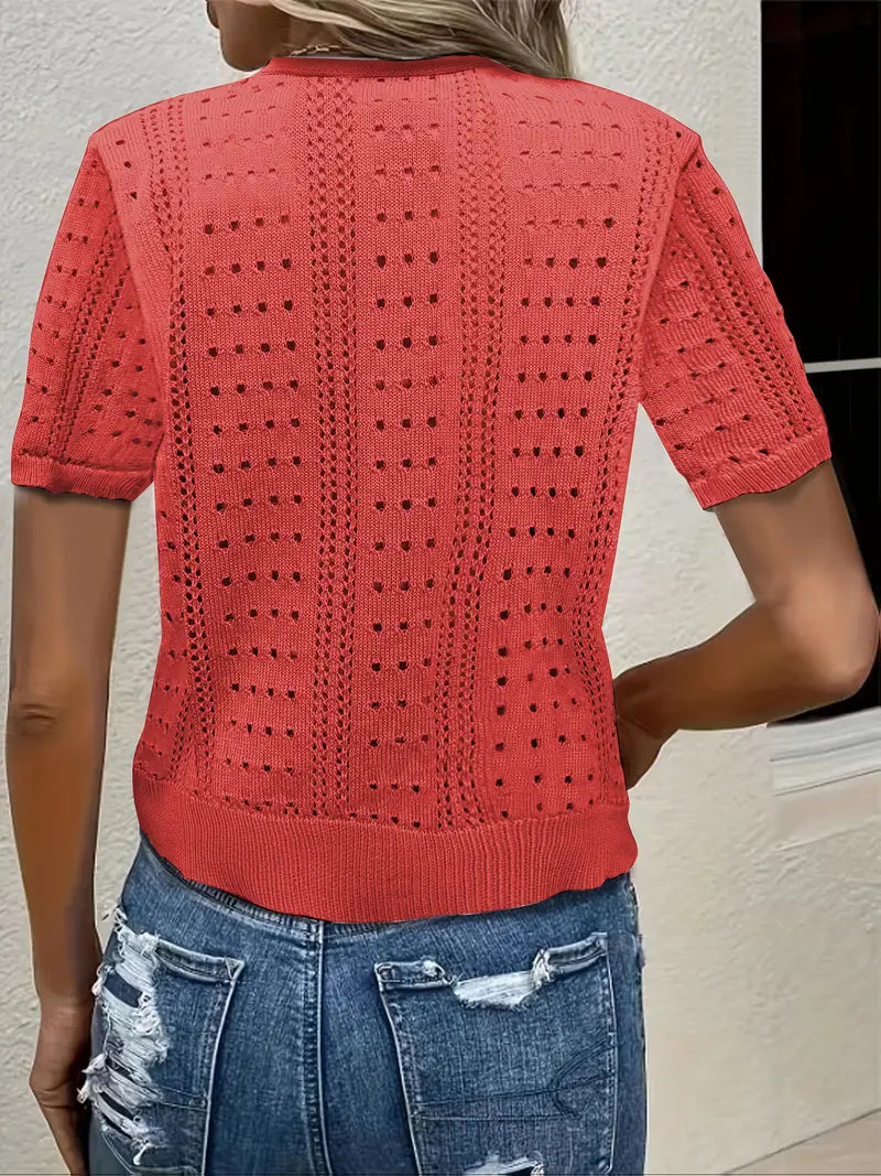 Elena Hollow Knit Cardigan - Riviera London