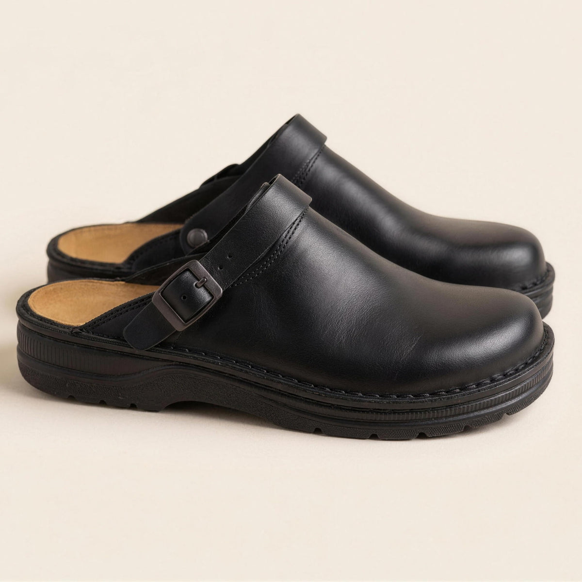 Carter Buckle Clogs in Black