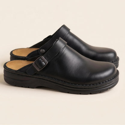 Carter Buckle Clogs in Black