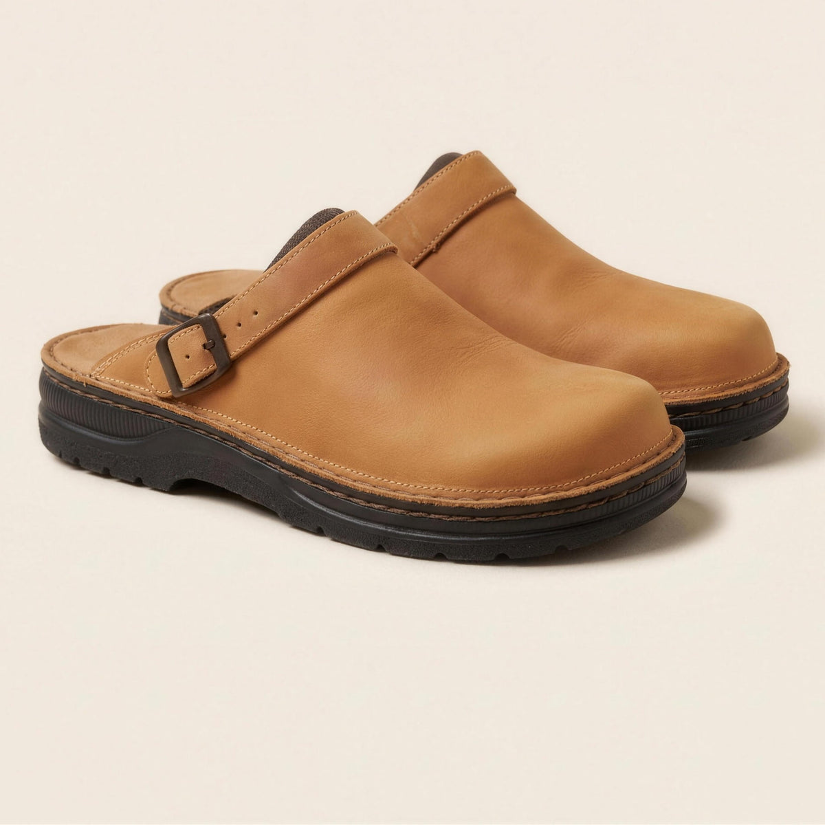 Carter Buckle Clogs in Khaki